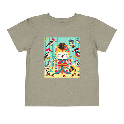 Geisha Kitten in the Woodpecker Grove Toddler Short Sleeve Tee