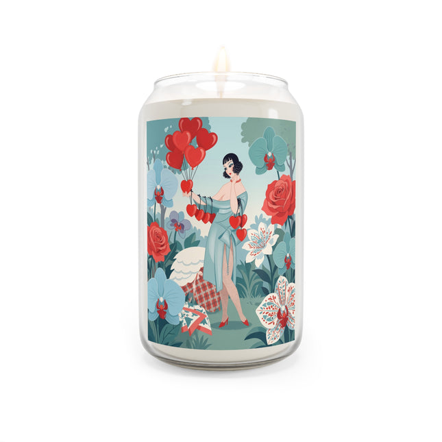❤️🌸 The Garden Of Hearts Scented Soy Candle – Art Deco Floral Romance