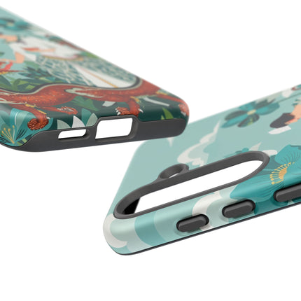 🐉🌿 The Dragon Keeper Phone Case – Art Deco Floral Fantasy