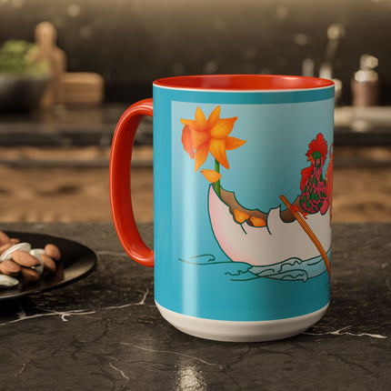 A Rooster's Seafaring Adventure Colorful Mugs, 11oz