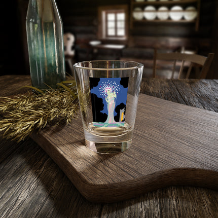 Butterfly Enchantress Shot Glass – Ethereal Art Deco Magic & Transformation