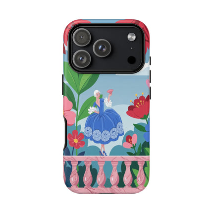 🌺🪭 The Lady Of The Grand Flower Terrace Phone Case – Art Deco Garden Elegance
