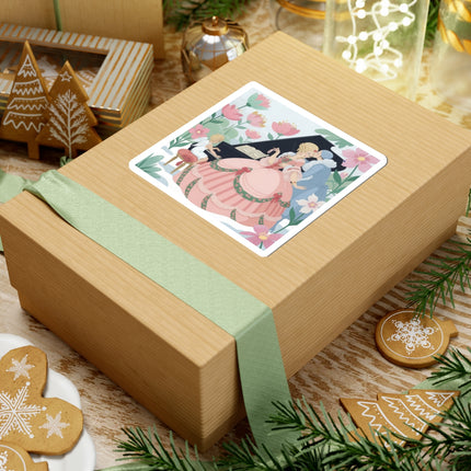 🎹💕 The Christmas Serenade Kiss-Cut Sticker – Art Deco Holiday Romance
