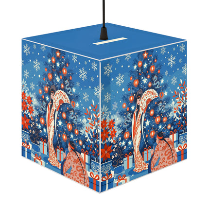 🎋❄️ The Winter Lantern Celebration Light Cube Lamp – Elegant Asian Christmas Fantasy