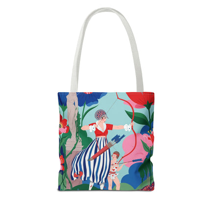 🏹🌺 The Lady Of The Enchanted Garden Archery Tote Bag – Art Deco Floral Adventure
