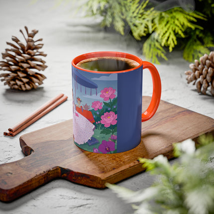 The Lady Of The Garden Tea Party Colorful Mugs – Art Deco Floral Elegance