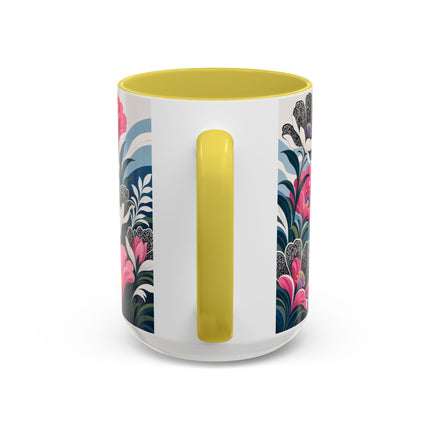 🌸🎀 The Pink Lace Garden Promenade Colorful Mug – Art Deco Fashion Elegance