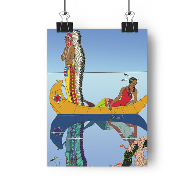 Le long du Missouri (Indian couple on the Missouri River) by George Barbier Giclée Art Print