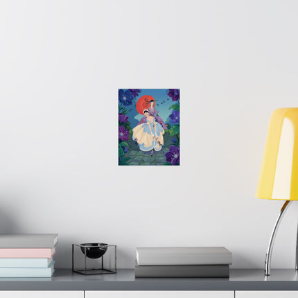 🌂💜 The Ladies Of The Violet Garden Matte Vertical Poster – Art Deco Floral Elegance