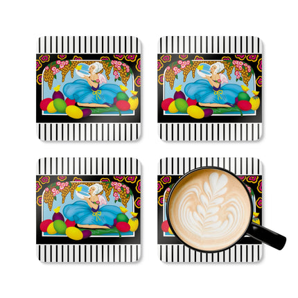Blooms and Chicks Corkwood Coaster Set