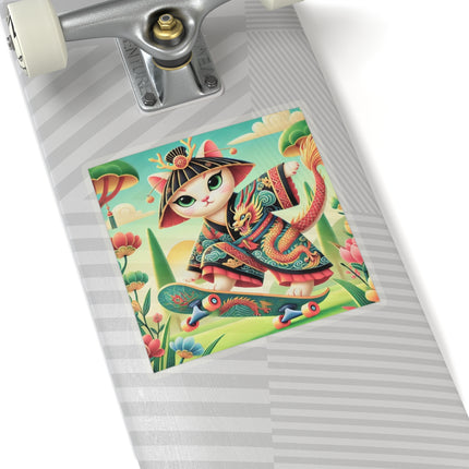 Dragon Dance on Wheels Kiss-Cut Stickers (4 Sizes)