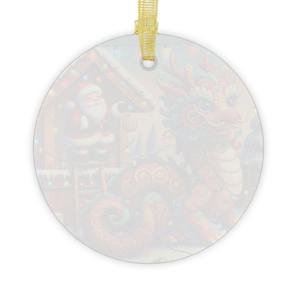 Playful Dragon's Christmas Glass Ornament