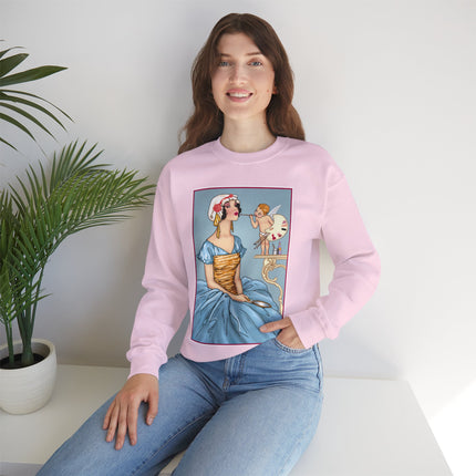 The Enchanting Painter: A Fairy's Artistic Touch Heavy Blend™ Crewneck Sweatshirt