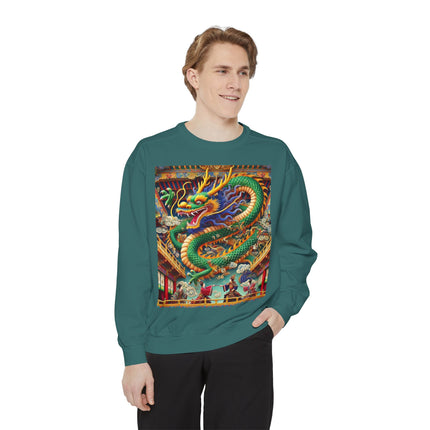 Tibetan Dragon Over Kabuki Duel Sweatshirt