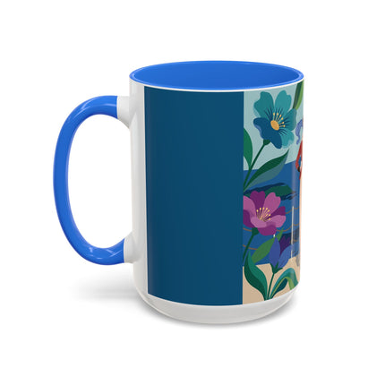 The Lady Of The Golden Horizon Colorful Mugs – Art Deco Coastal Elegance