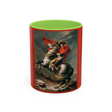 Napoleon Crossing the Alps by Jacques-Louis David Colorful Mugs (11oz, 15oz)