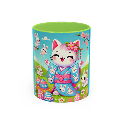 Springtime Kitten’s Easter Joy Colorful Mugs (11oz, 15oz)