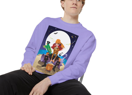 Moonlit Pirate Halloween Unisex Garment-Dyed Sweatshirt