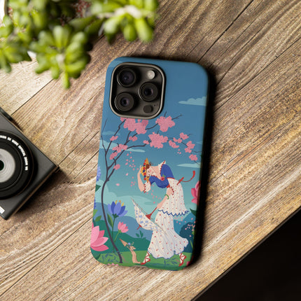 🌸☂️ The Lady Of The Falling Blossoms Phone Case – Art Deco Garden Whimsy