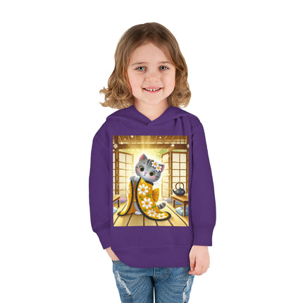 Playful Kitten in the Tea Room Toddler Pullover Fleece Hoodie