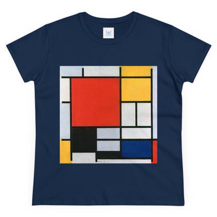 Composition with Red, Yellow, Blue, and Black by Piet Mondrian Women's Midweight Cotton Tee