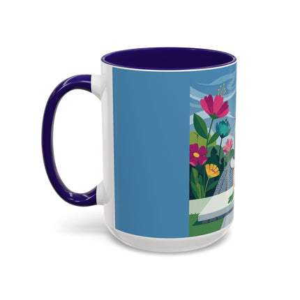 The Lady Of The Secret Garden Colorful Mugs – Art Deco Botanical Elegance