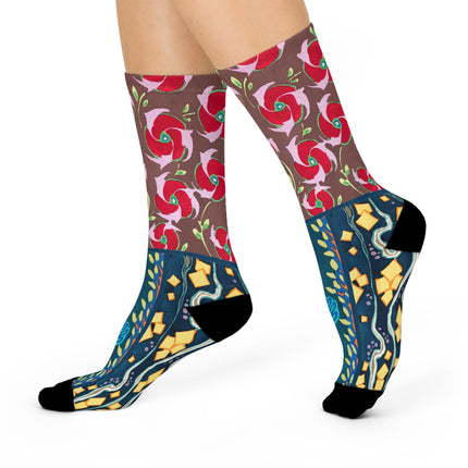 Floral Pattern by Emile-Alain Séguy Cushioned Crew Socks