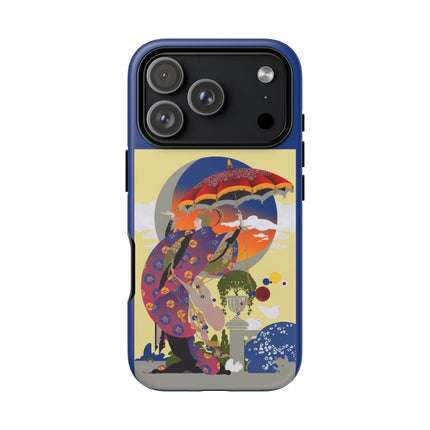 Parasol Sunset Geisha Phone Case – Elegant Twilight Grace