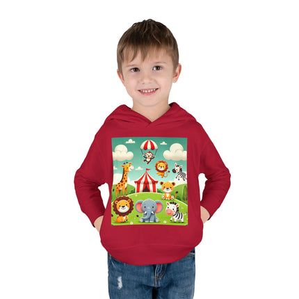 Whimsical Circus Friends Toddler Pullover Fleece Hoodie
