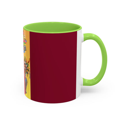 Elegant Holiday Woman with Gifts Colorful Mugs (11oz, 15oz)