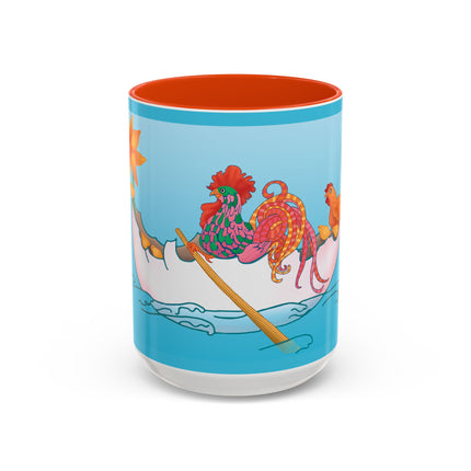 A Rooster's Seafaring Adventure Colorful Mugs, 11oz