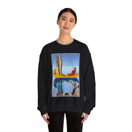 Le long du Missouri (Indian couple on the Missouri River) by George Barbier Heavy Blend™ Crewneck Sweatshirt