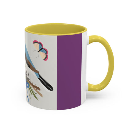 Bluebird & Butterfly Colorful Mugs – Spring Harmony & Delicate Beauty
