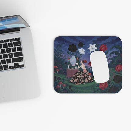 🌹🌙 The Midnight Garden Rendezvous Mouse Pad – Art Deco Romantic Fantasy