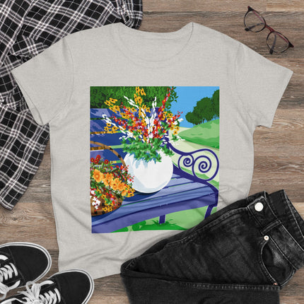 Blooming Harmony Women's Midweight Cotton Tee