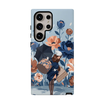☂️🌺 The Lady Of The Traveling Garden Phone Case – Art Deco Floral Adventure