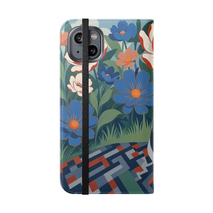 🌺🪞 The Lady Of The Grand Flower Salon Flip Case – Art Deco Floral Elegance