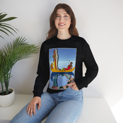 Le long du Missouri (Indian couple on the Missouri River) by George Barbier Heavy Blend™ Crewneck Sweatshirt