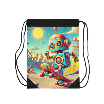 The Skate Park Robot Drawstring Bag – Action, Energy & Retro Fun