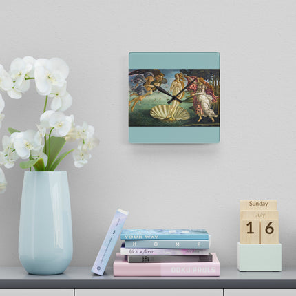 Birth of Venus by Sandro Botticelli Acrylic Wall Clock, Square