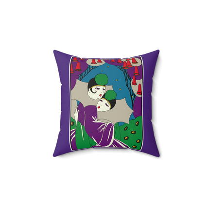 Two Pierrots Spun Polyester Square Pillow