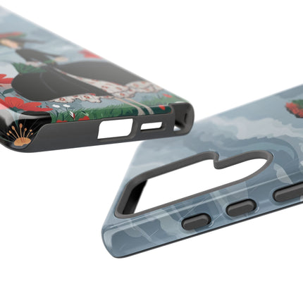 🌧️🌺 The Stormy Flower Walk Phone Case – Art Deco Floral Fashion
