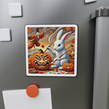 Halloween Rabbit’s Kabuki Jack-o’-Lanterns Die-Cut Magnets (4 Sizes)