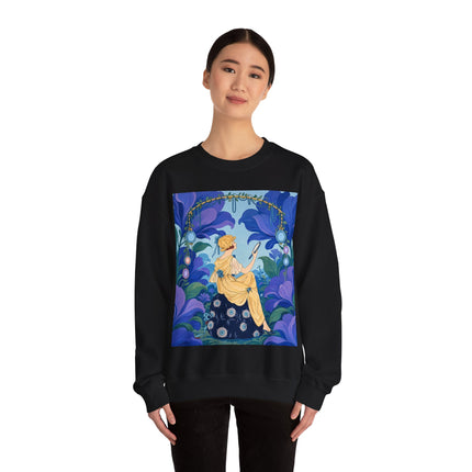 🪞🌺 The Enchanted Garden Mirror Crewneck Sweatshirt – Art Deco Fashion Whimsy