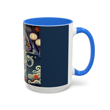 Skeleton Kabuki Performer Colorful Mugs (11oz, 15oz)