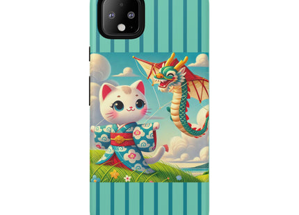 Geisha Kitten and the Dragon Kite Phone Cases