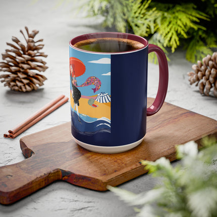 Beachside Promenade Colorful Mugs – Chic Summer Stroll & Coastal Glamour