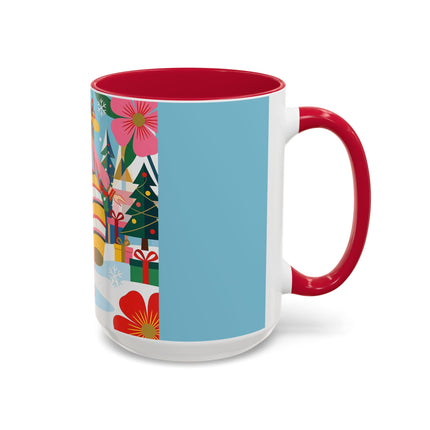 🌼🎄 The Christmas Blossom Belle Colorful Mug – Colorful Art Deco Holiday Fantasy