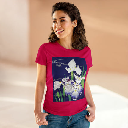 Irises by Kogyo Tsukioka Women's Midweight Cotton Tee