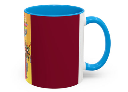 Elegant Holiday Woman with Gifts Colorful Mugs (11oz, 15oz)